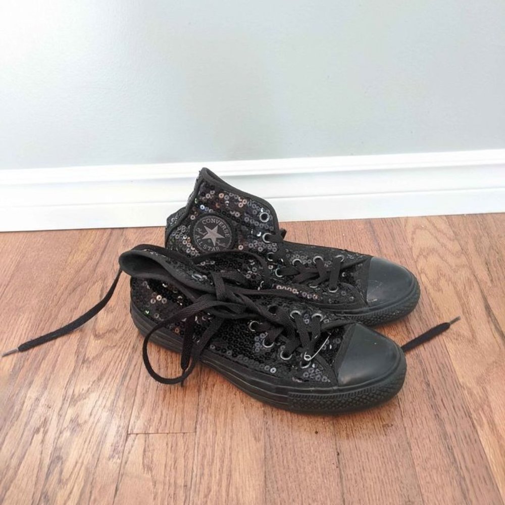 Sequin Sparkly Back Converse High Tops